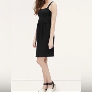 LOFT Ribbed  Black Midi Dress